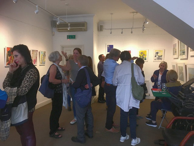 people at prvate view in gallery